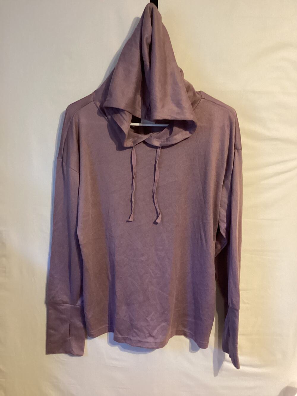 2436 NWOT Westloop Womens Long Sleeve Hooded Top Purple Size Medium
